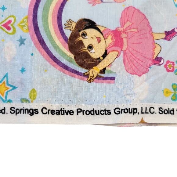 Cotton Fabric Dora Dancing With Rainbow N Trees 2011 Springs Creative 43” x 44” - Picture 6 of 13